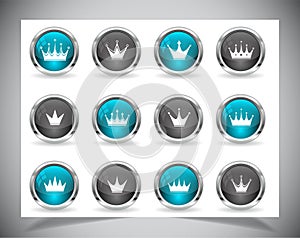 Metal web buttons. Vector eps10.