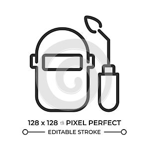 Metal welding line icon