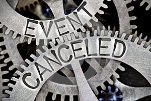 Metal Wheels with Event Canceled Concept photo