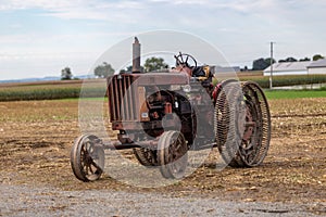 Metal Wheels on Farm Tractor