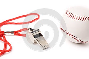 Metal Whistle and Baseball
