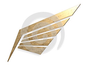 Metal wing symbol 3d rendering