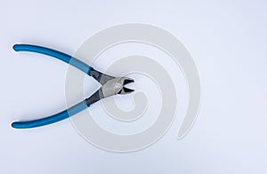 Metal wire cutters on white isolate