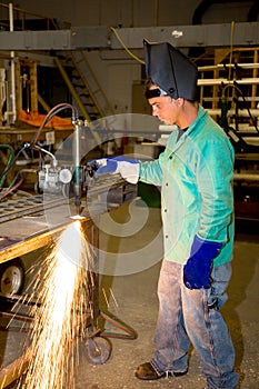 Metal Worker Using Track Burner