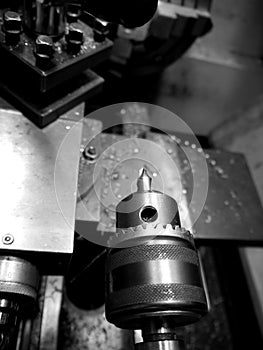 Metal workshop: lathe detail - v