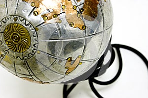 Metal world globe