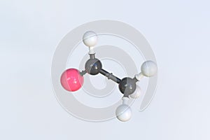 Metaldehyde molecule, scientific molecular model, looping 3d animation