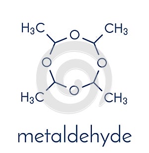 Metaldehyde pesticide molecule. Used against slugs and snails and as solid camping fuel. Skeletal formula.