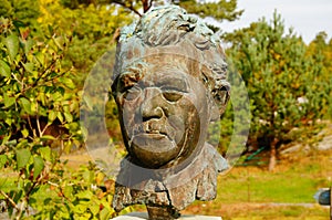 Metalic bust of Ole Halycrisen, Norway