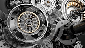 Metalic Gears Set 3d render