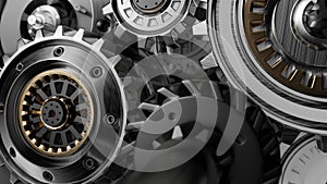 Metalic Gears Set 3d render