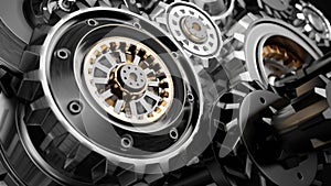 Metalic Gears Set 3d render