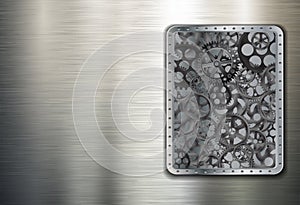 Metall background with gears