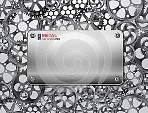 Metall background with gears