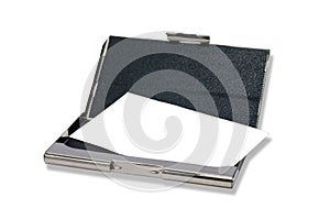 Metall bussines cardholder with clear card