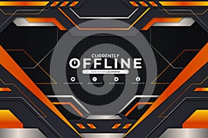 Currently Offline Abstract Background Design Overlapped Shape