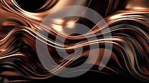 Metallic abstract wavy liquid background layout design tech innovation