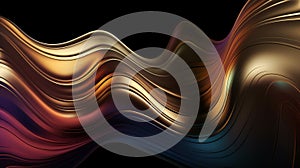 Metallic abstract wavy liquid background layout design tech innovation