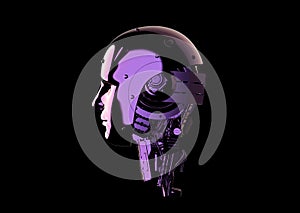 Metallic ai robot isolated