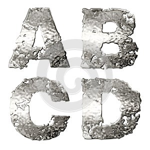 Metallic alphabet.