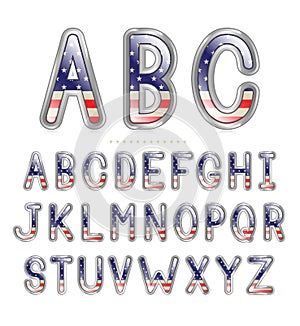 Metallic American Flag Font