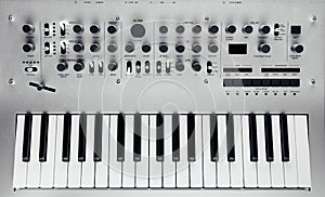 metallic analog synthesizer