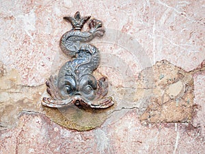 Metallic antique fish fontain