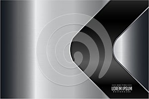 Metallic background.Gray and silver with dark space.Arrow shape metal technology concept