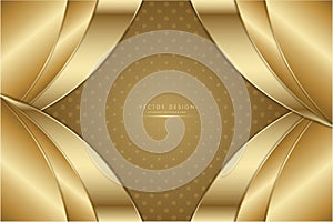 Metallic background.Luxury of gold with dotted minimal template.Golden metal modern design