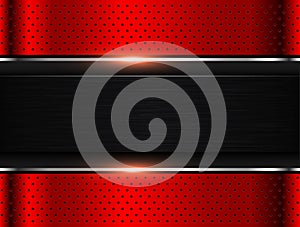 Metallic background red and black