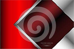 Metallic background.Red and silver with dark space.Arrow shape metal technology concept