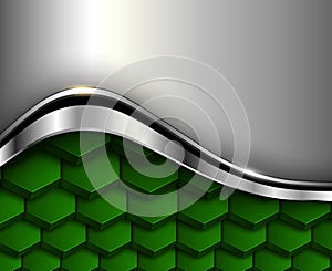Metallic background silver green