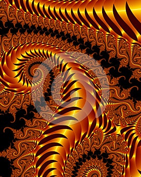 Metallic Bronze Fractal Snakes