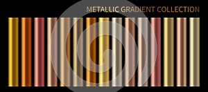 Metallic, bronze, silver, gold, chrome, copper metal foil texture gradient template Vector photo