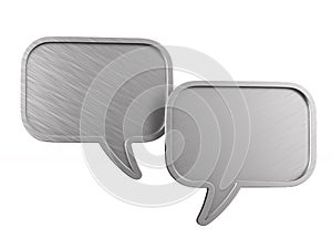 Metallic bubble speak on white background. Isolated 3D illustration