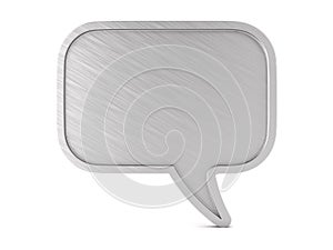 Metallic bubble speak on white background. Isolated 3D illustration