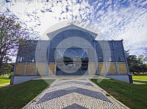 Metallic building of University of Extremadura, Badajoz, Spain photo