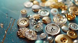 Metallic Buttons and Decorative Items for Shiny School Projects