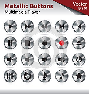 Metallic Buttons - Multimedia