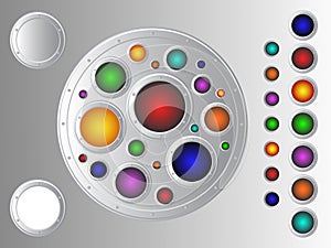 Metallic buttons set