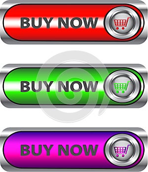 Metallic Buy now button set