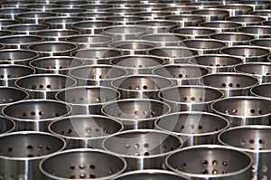 Metallic cans background