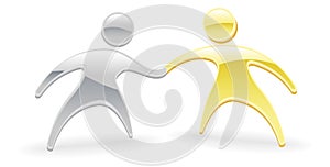 Metallic character handshake concept