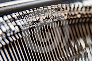 Metallic characters of a typewriter