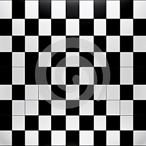 Metallic Checkerboard Tile Vector: Black And White Realism