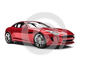 Metallic cherry red luxury sports car