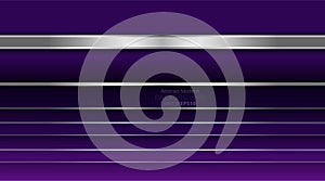 Metallic chrome silver violet purple elegant realistic geometric abstract modern frame vector background