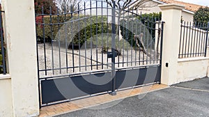 Metallic classic portal home iron classical black steel vintage metal steel house gate