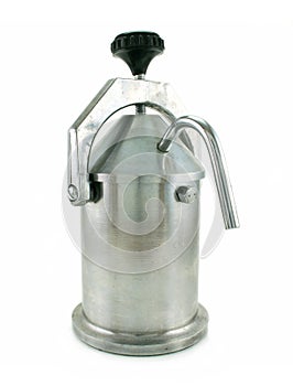 Metallic coffee percolator photo