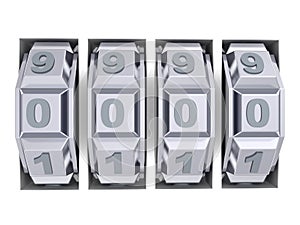 Metallic combination lock with four number photo